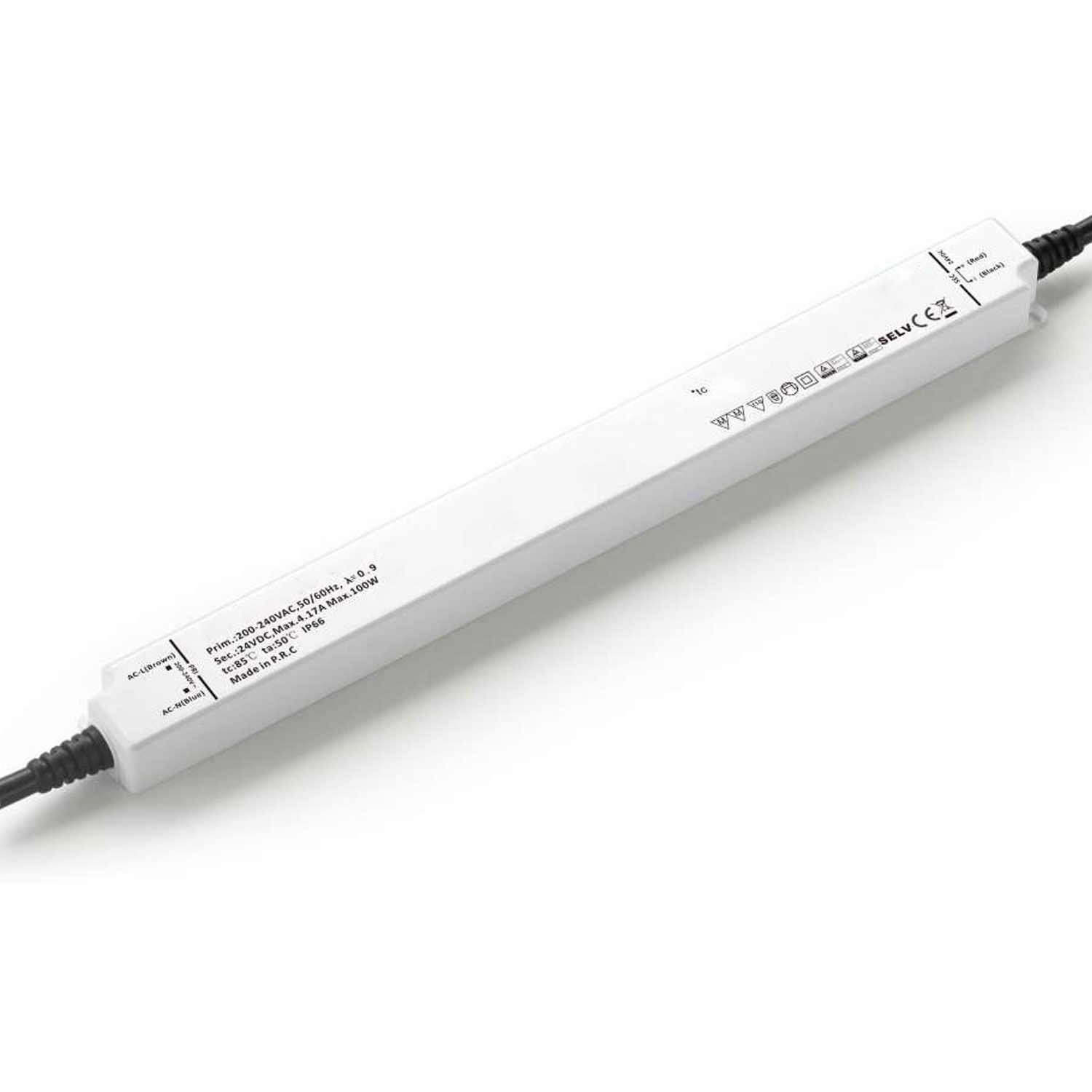 ISOLED LED Trafo 24V/DC, 0-100W, IP66, SELV, flach, ultraschmal - 1