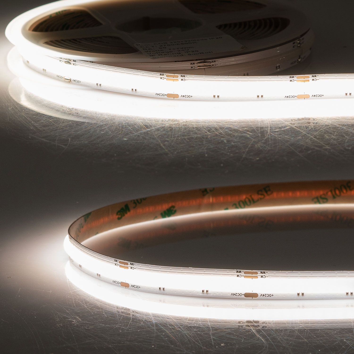 ISOLED LED COB927/COB965 Linear CCT Flexband, 24V DC, 7W+7W, IP20, 5m Rolle, 640 LED/m ISOLED LED COB927/COB965 Linear CCT Flexband, 24V DC, 7W+7W, IP20, 5m Rolle, 640 LED/m - 1