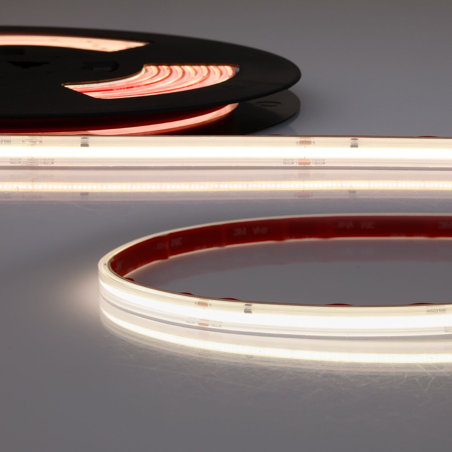 ISOLED LED Flexband 230V COB, 14W/m, 5m Rolle, 4000K, CRI90, IP67, male-Stecker einseitig - 1