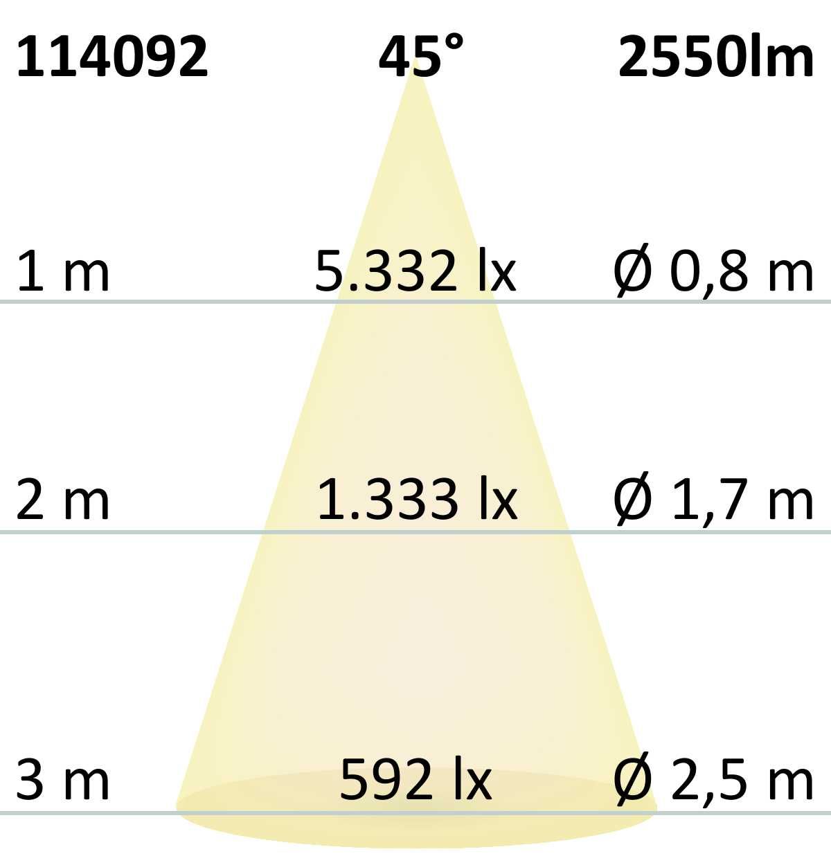 ISOLED 3-Phasen Raster-Schienenstrahler, 35W, 45°, weiß matt, 3000K - 6