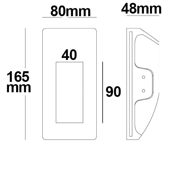 ISOLED Gips Wand-Einbauleuchte, länglich, MR11/G4, kleine Bauform - 3