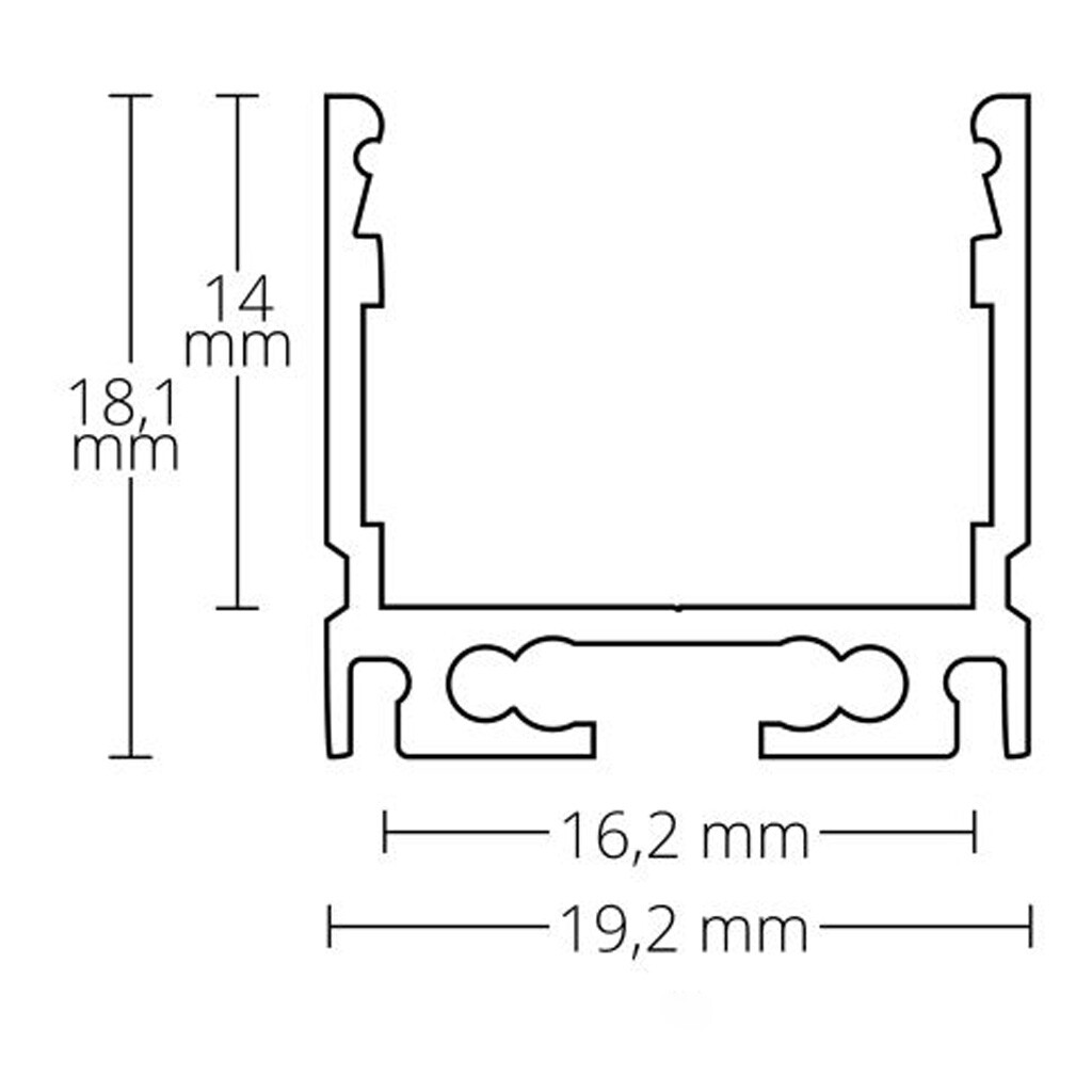 Emilum PN8 LED AUFBAU-Profil 200 cm, LED Stripes max. 16 mm - Produktbild 2