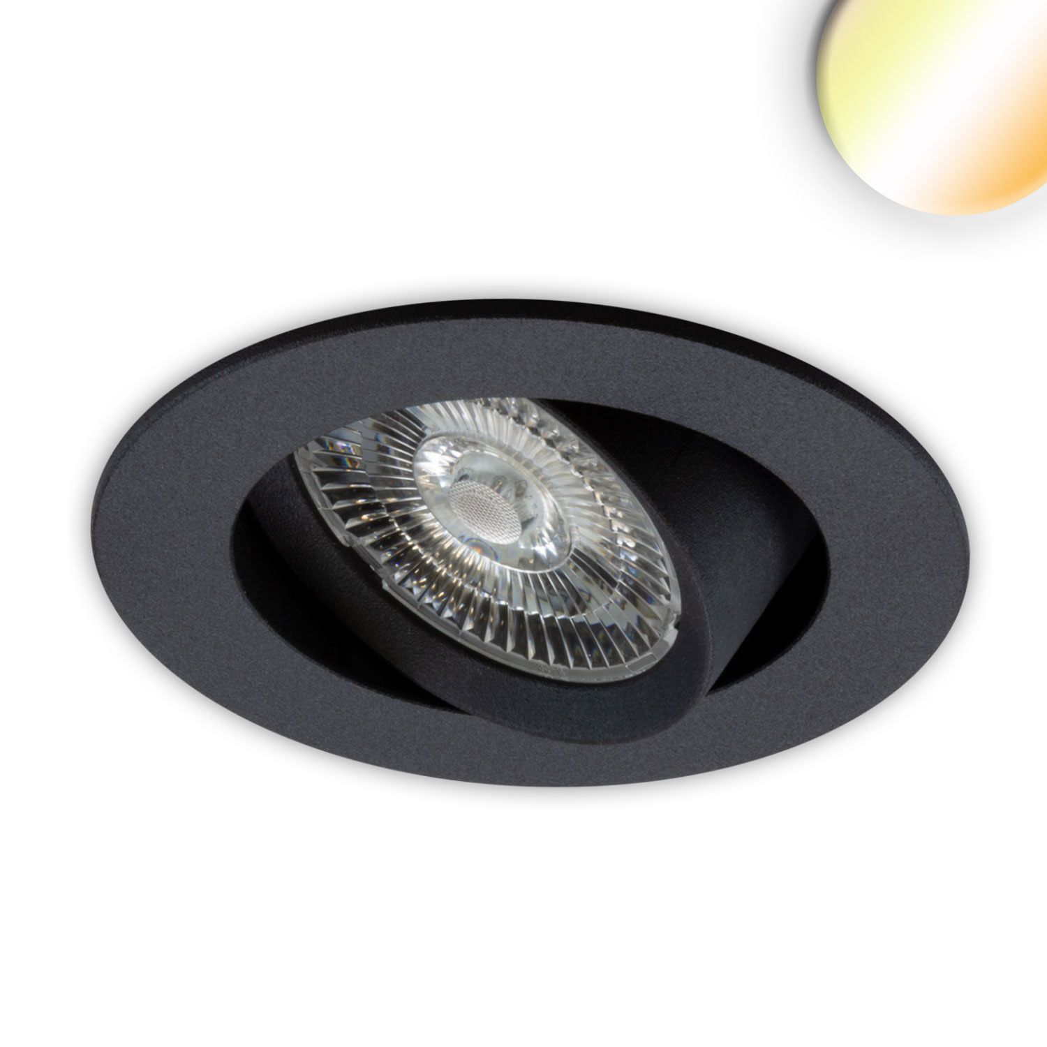ISOLED LED Einbauleuchte Sunset Slim68 schwarz, rund, 9W, 1800-2800K, Dimm-to-warm ISOLED LED Einbauleuchte Sunset Slim68 schwarz, rund, 9W, 1800-2800K, Dimm-to-warm - 1