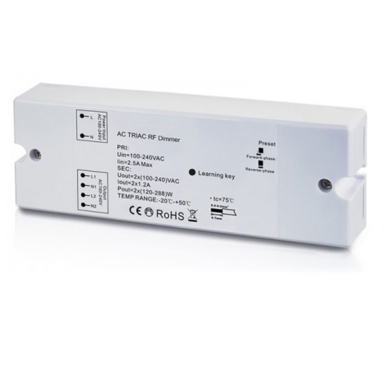 ISOLED Sys-One Funk Dimmer für dimmbare 230V LED Leuchtmittel/Trafos, 2x288VA - 1
