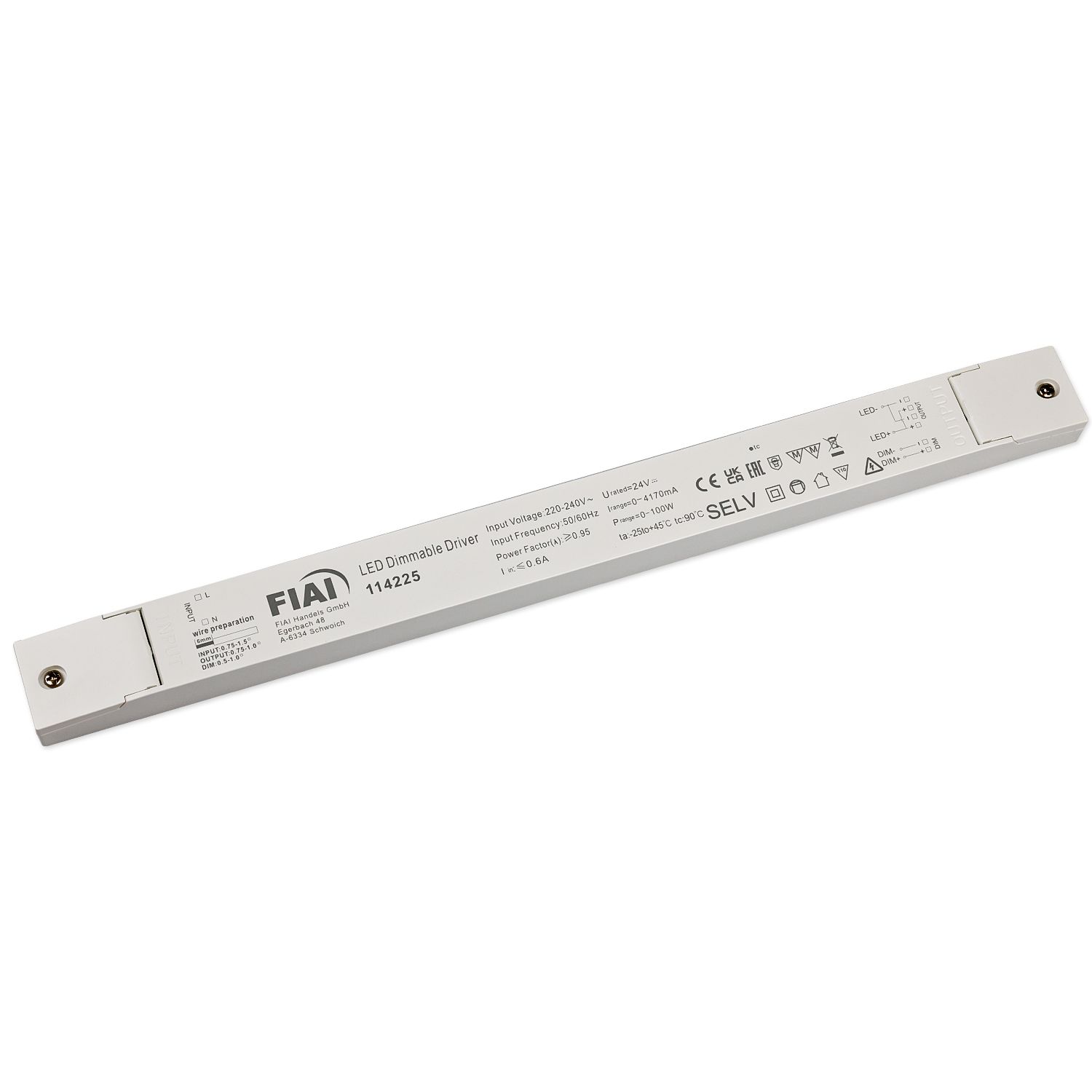 ISOLED LED PWM-Leuchten-Trafo 24V/DC, 0-100W, 1-10V dimmbar, SELV, flach, schmal - 1