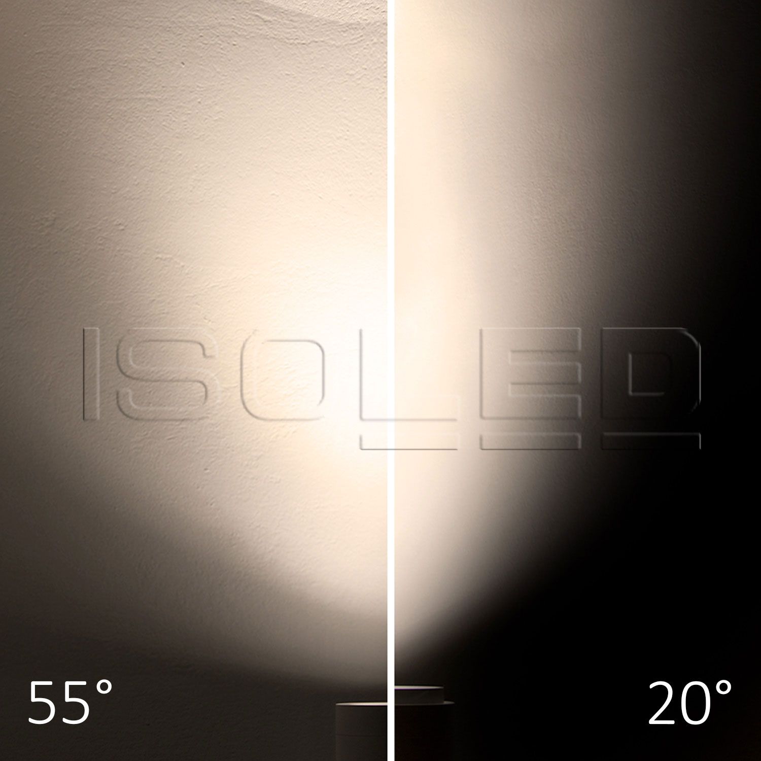 ISOLED 3-Phasen Schienenstrahler fokussierbar, 24W, 20°-55°, schwarz matt, 3000K, dimmbar - 5