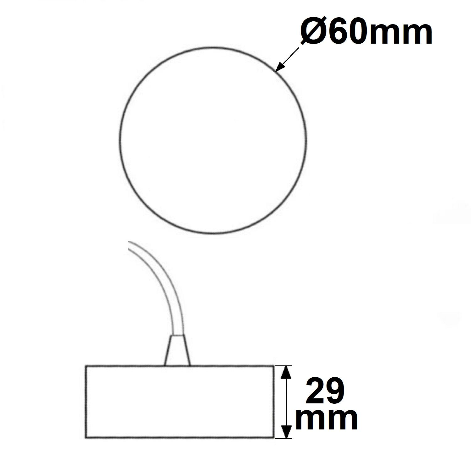 ISOLED Deckenbaldachin rund 60mm, weiß, inkl. 2-poliges Stoffkabel 1,5m - 2
