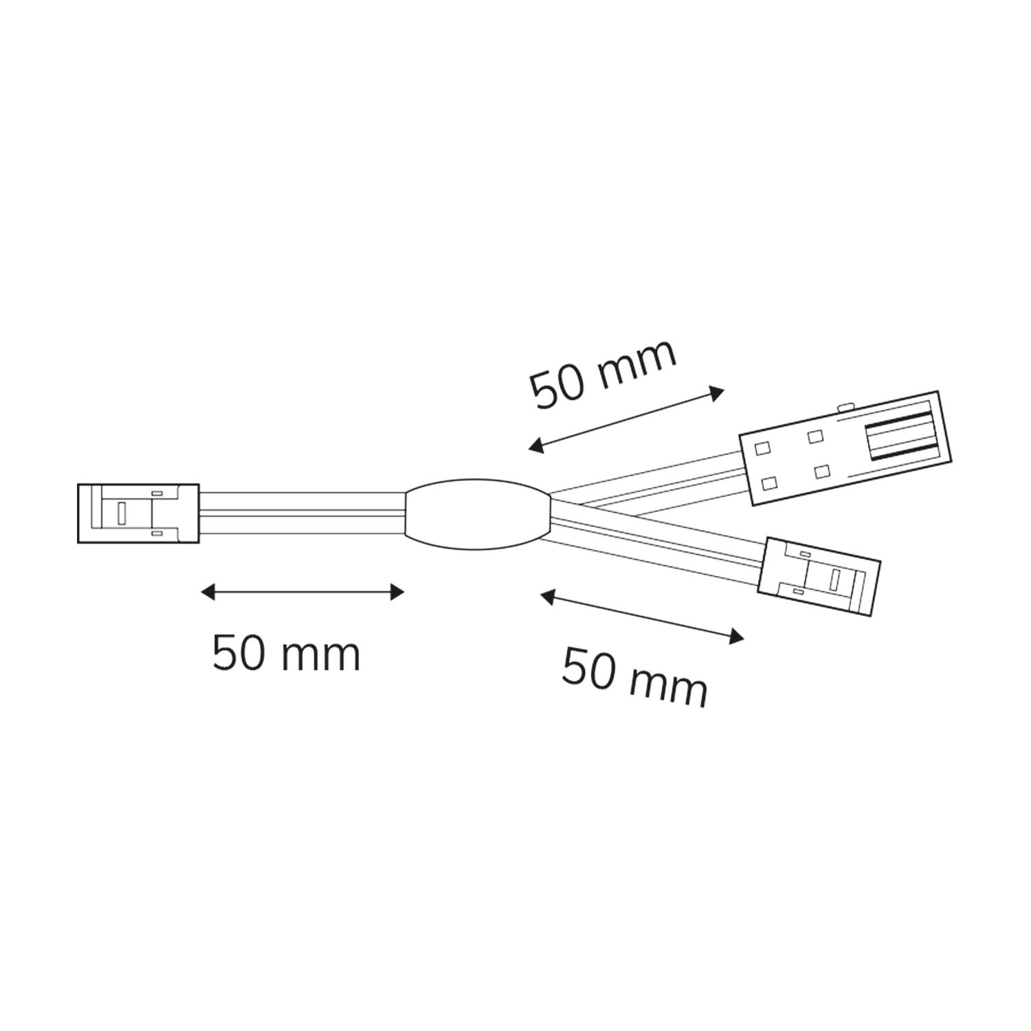 ISOLED MiniAMP Linearsplitter 2 x male-Stecker / 1 x female-Buchse, 2-polig, weiß, max. 4A - 2