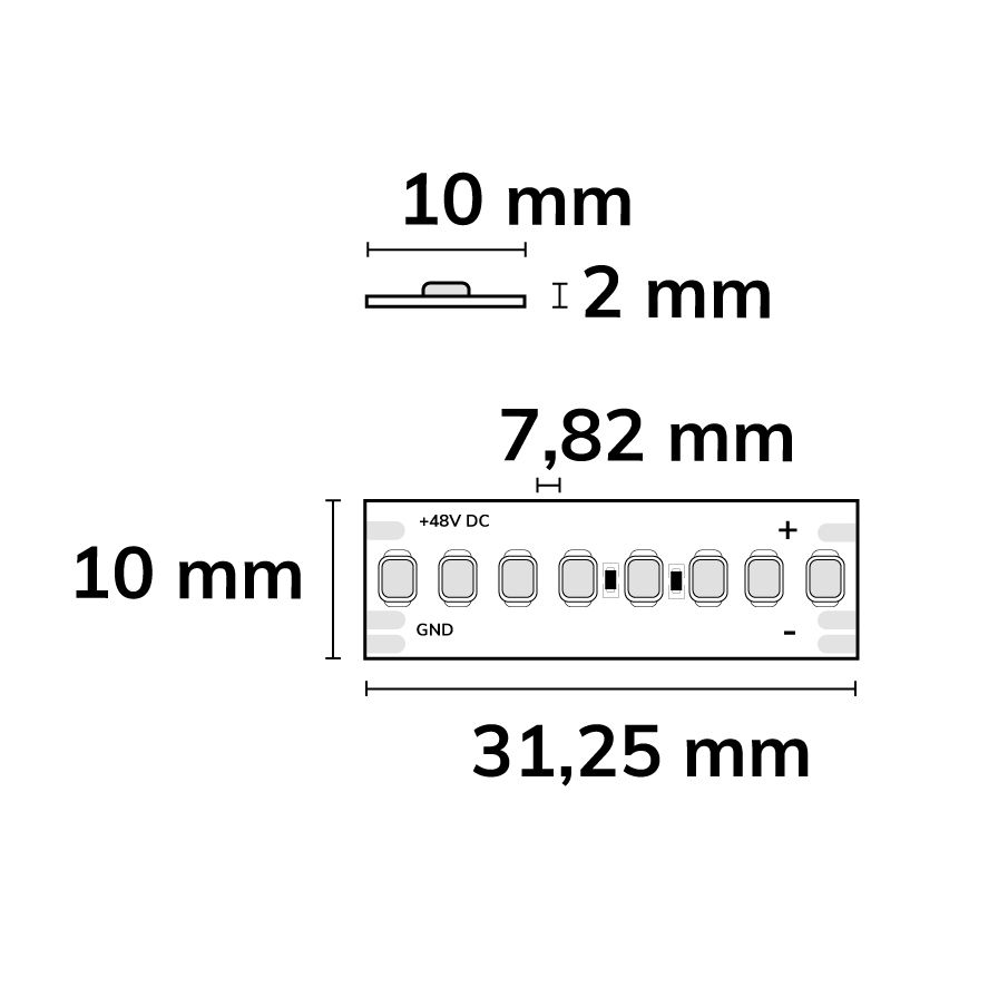 ISOLED LED CRI918/940 CCT Flexband, 48V DC, 6W+6W, IP20, 10m Rolle, 256 LED/m - 3
