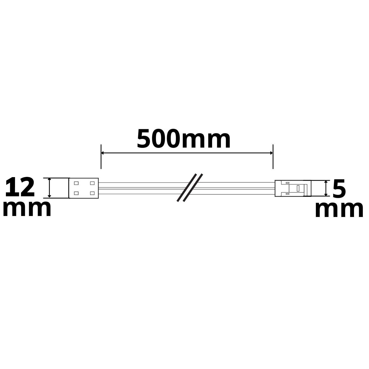 ISOLED MiniAMP male-Stecker zu Kontakt-Kabelanschluss (max 3A) K2-210 für 2pol IP20 Stripes mit Breite 10mm - 2