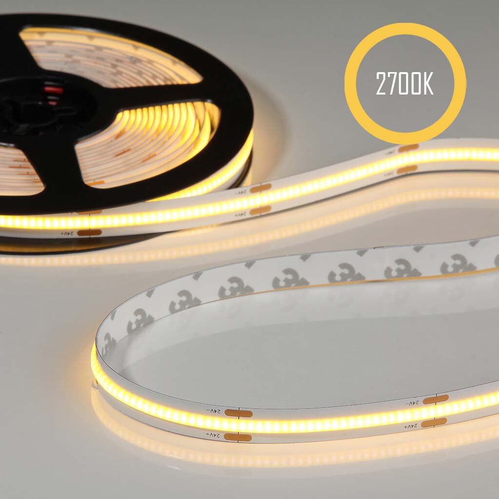 Emilum Flex COB-Stripe 24V, 14.4W, 2700K, CRI90, 480LED, IP20, 10mm Emilum Flex COB-Stripe 24V, 14.4W, 2700K, CRI90, 480LED, IP20, 10mm - Produktbild 1