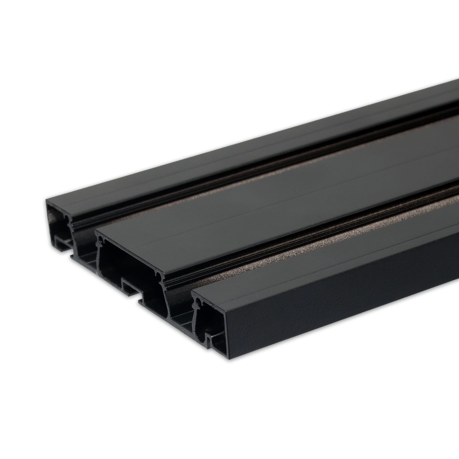 ISOLED Gardinenprofil Curtain10 DOUBLE, schwarz RAL9005, 200cm - 1
