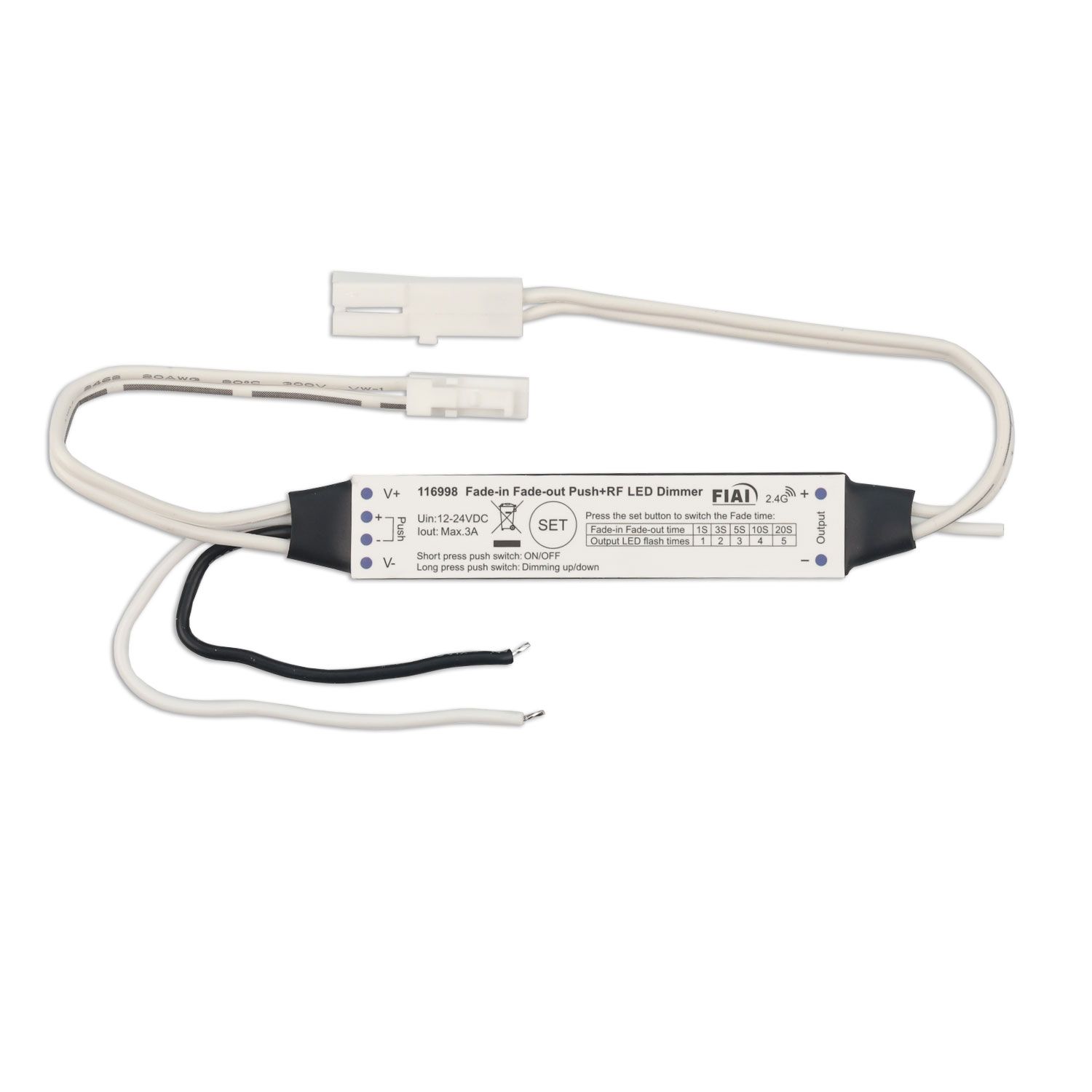 ISOLED Sys-Pro Push/Funk Mini Soft-On PWM-Dimmer MiniAMP, 12-24V DC, 3A - 1