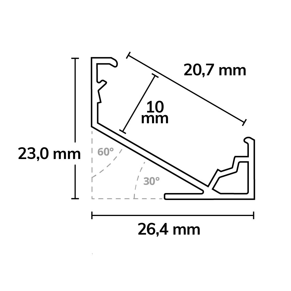 ISOLED LED Eckprofil CORNER18 Aluminium schwarz RAL9005, 200cm - 3