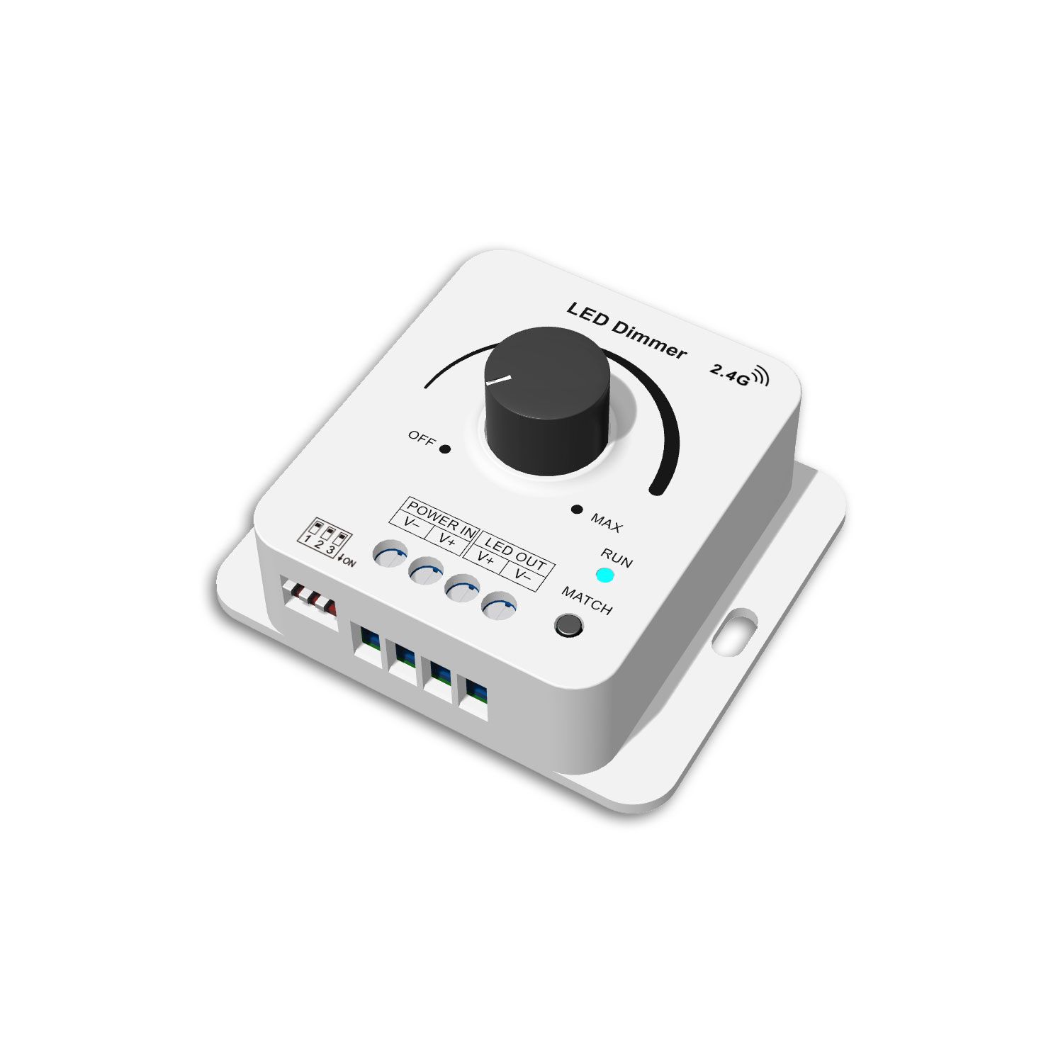 ISOLED Sys-Pro Funk Multi-PWM Drehdimmer, 3s Soft-On/Soft-Off, 1 Kanal, 12-24V DC 8A, 36-48V DC 6A - 1