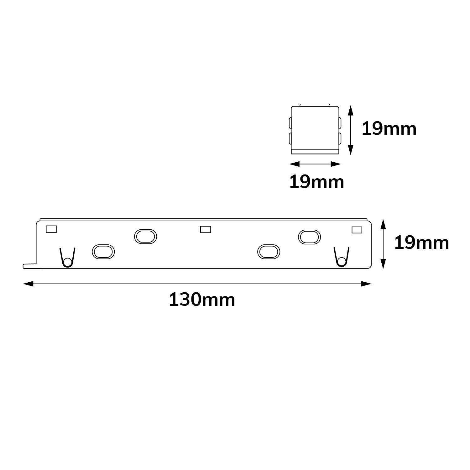 ISOLED Track48 Linear-Verbinder-Mini, starr, stromführend, schwarz, max. 6A, 4-polig - 3