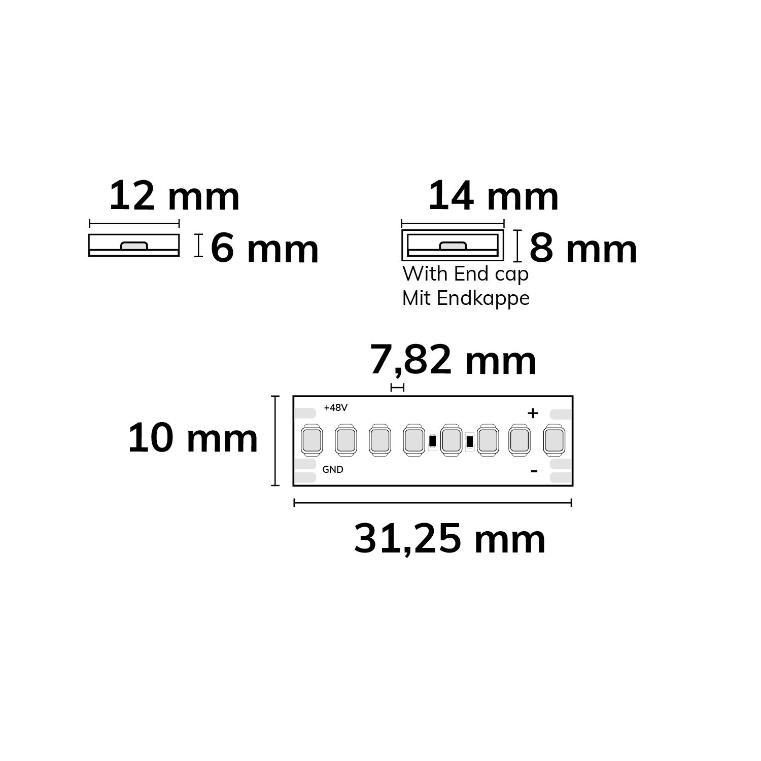 ISOLED LED CRI918/940 CCT Flexband, 48V DC, 6W+6W, IP67, 20m Rolle, 256 LED/m - 3