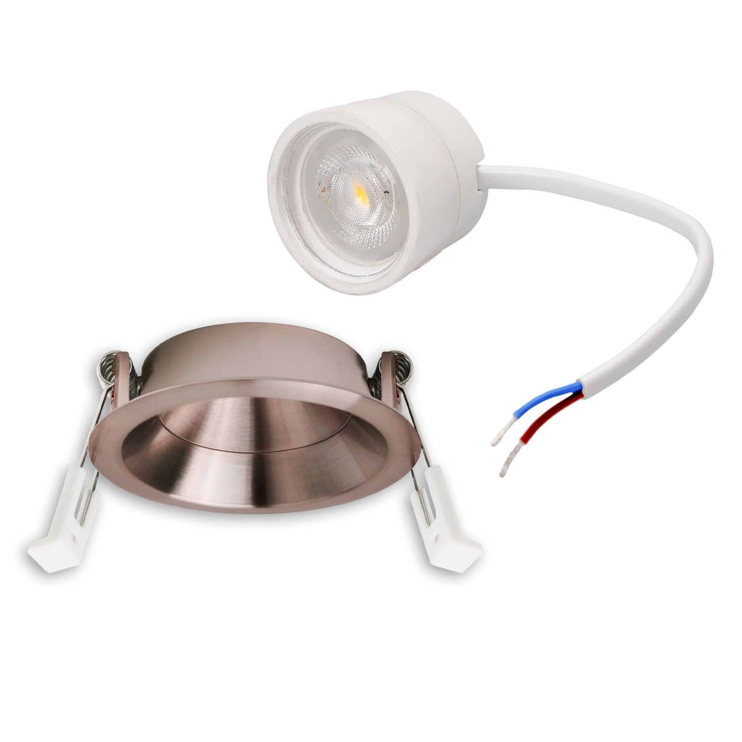 ISOLED LED Einbaustr. Back68, rosegold, rund, 5W, CRI90, 2700K, schwenkbar, rückvers., UGR