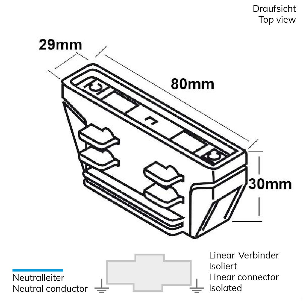 ISOLED 3-Phasen Classic Linear-Verbinder isoliert, weiß - 2