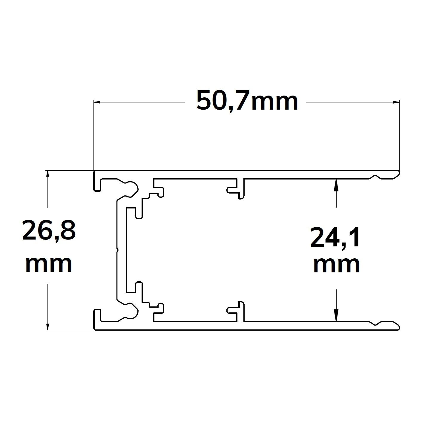 ISOLED Track48 Aufbauschiene, weiß, 200cm, 4-polig, inkl. Endkappen und Schutzcover - 4