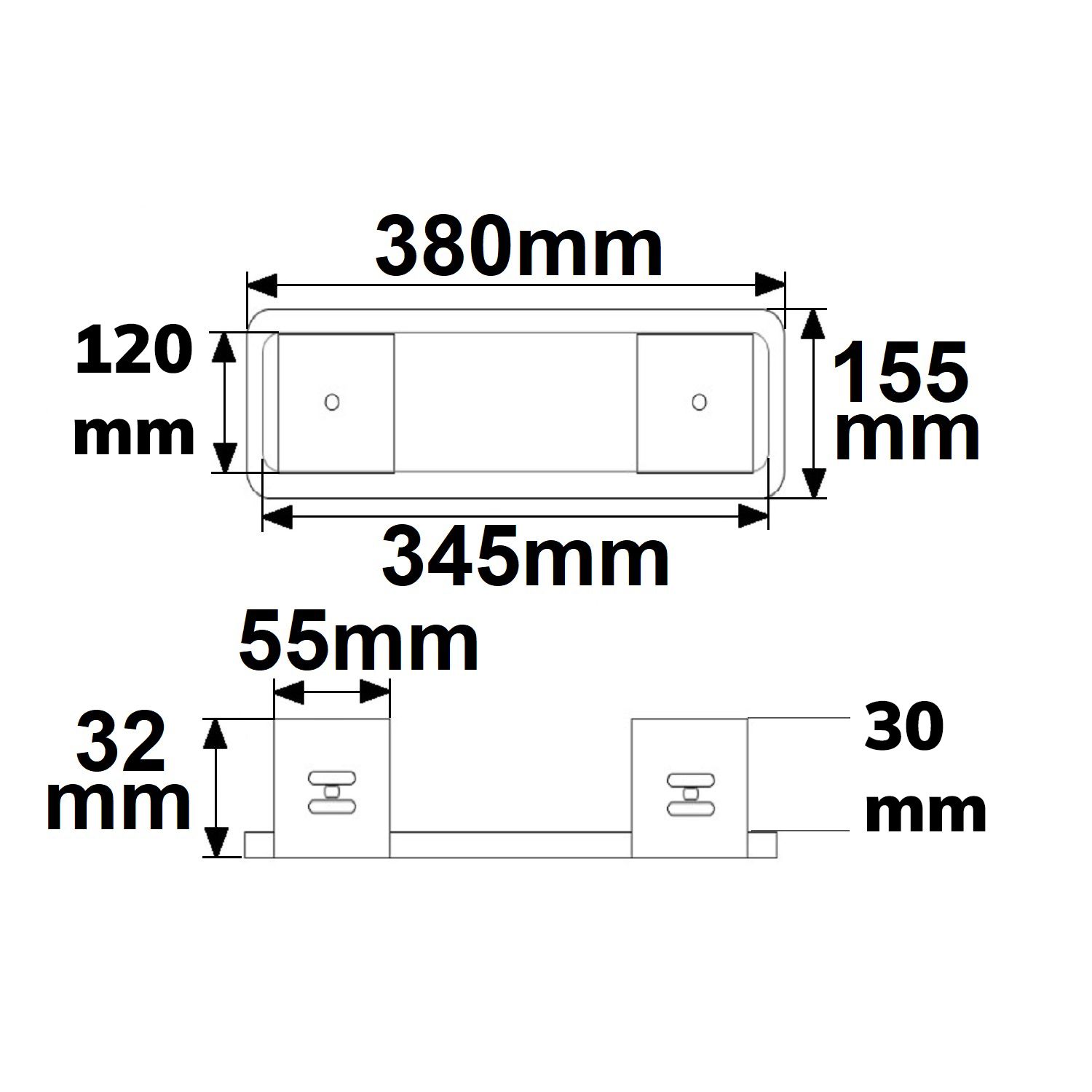 ISOLED Einbaurahmen für LED Notlicht/Fluchtwegleuchte UNI4 - 2