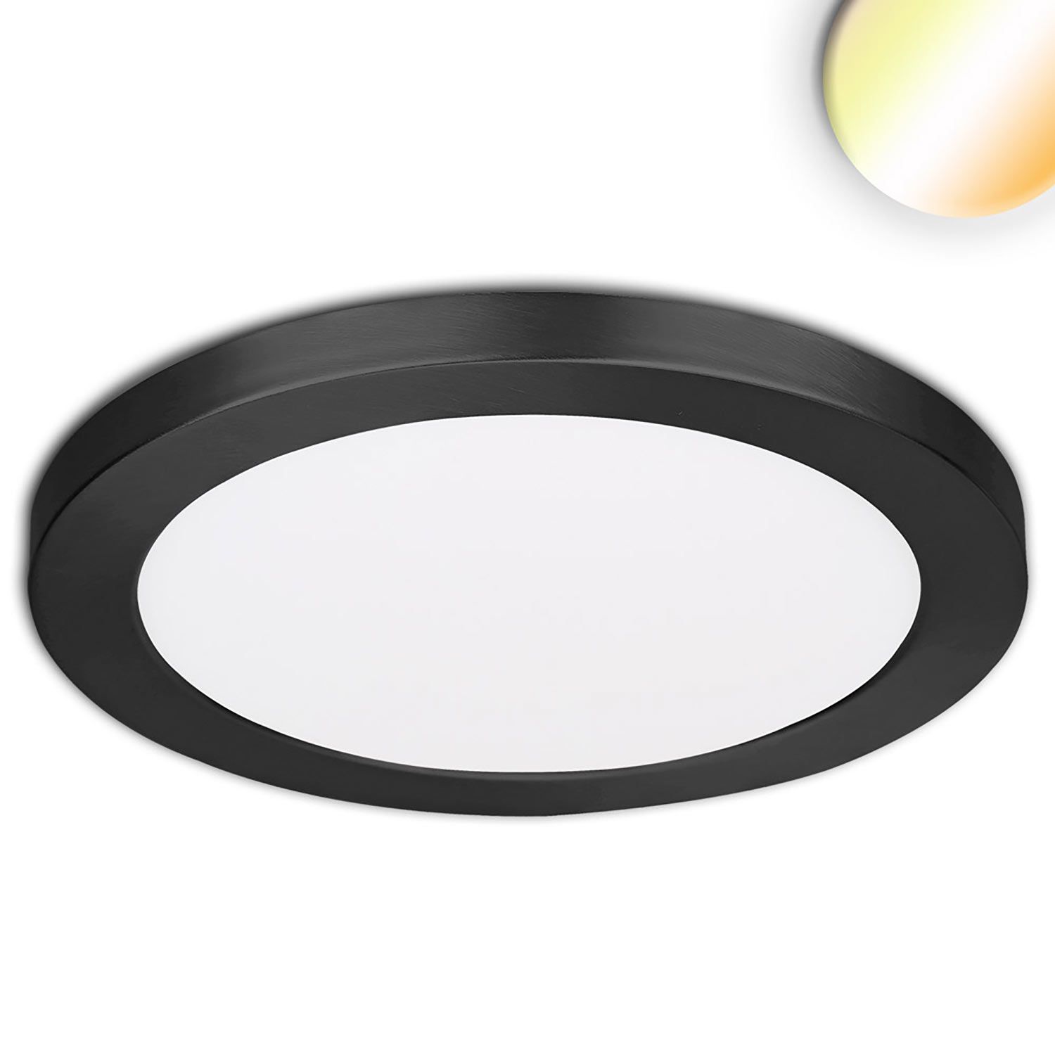 ISOLED LED Aufbau/Einbauleuchte Slim Flex, 24W, schwarz, ColorSwitch 3000|3500|4000K - 1