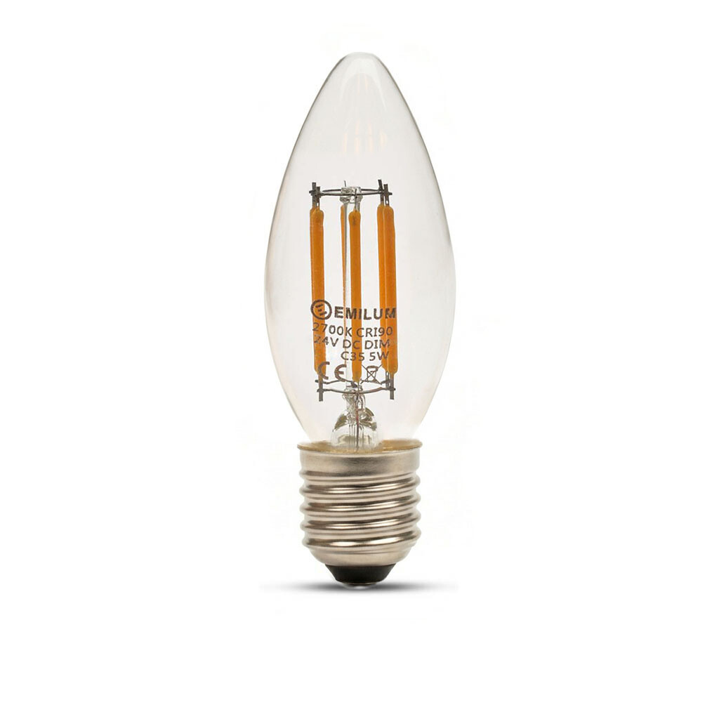 Emilum LED-Filament Kerze, 24V, 5W, 2700K, E27 - 3