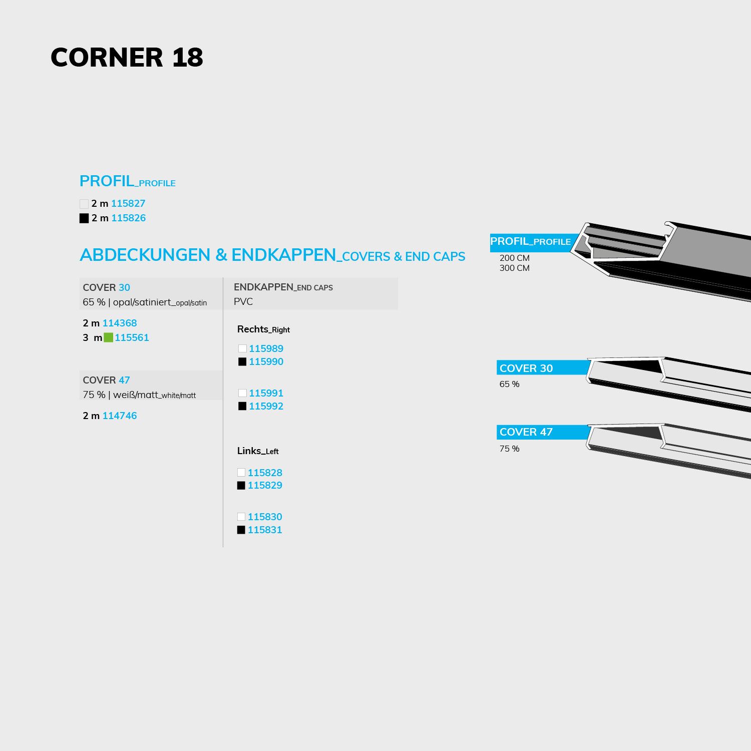 ISOLED LED Eckprofil CORNER18 Aluminium schwarz RAL9005, 200cm - 4