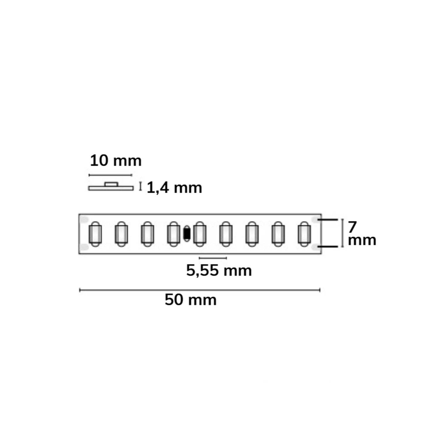 ISOLED LED HEQ927 Flexband High Bright, 24V DC, 12W, IP20, 2700K, 140 lm/W, 5m Rolle, 160 LED/m - 4