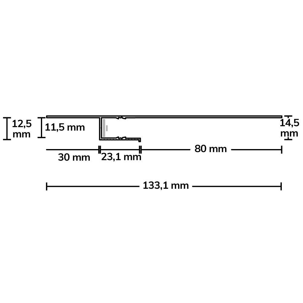 ISOLED LED Trockenbauprofil Schattenfuge 80, 200cm - 3