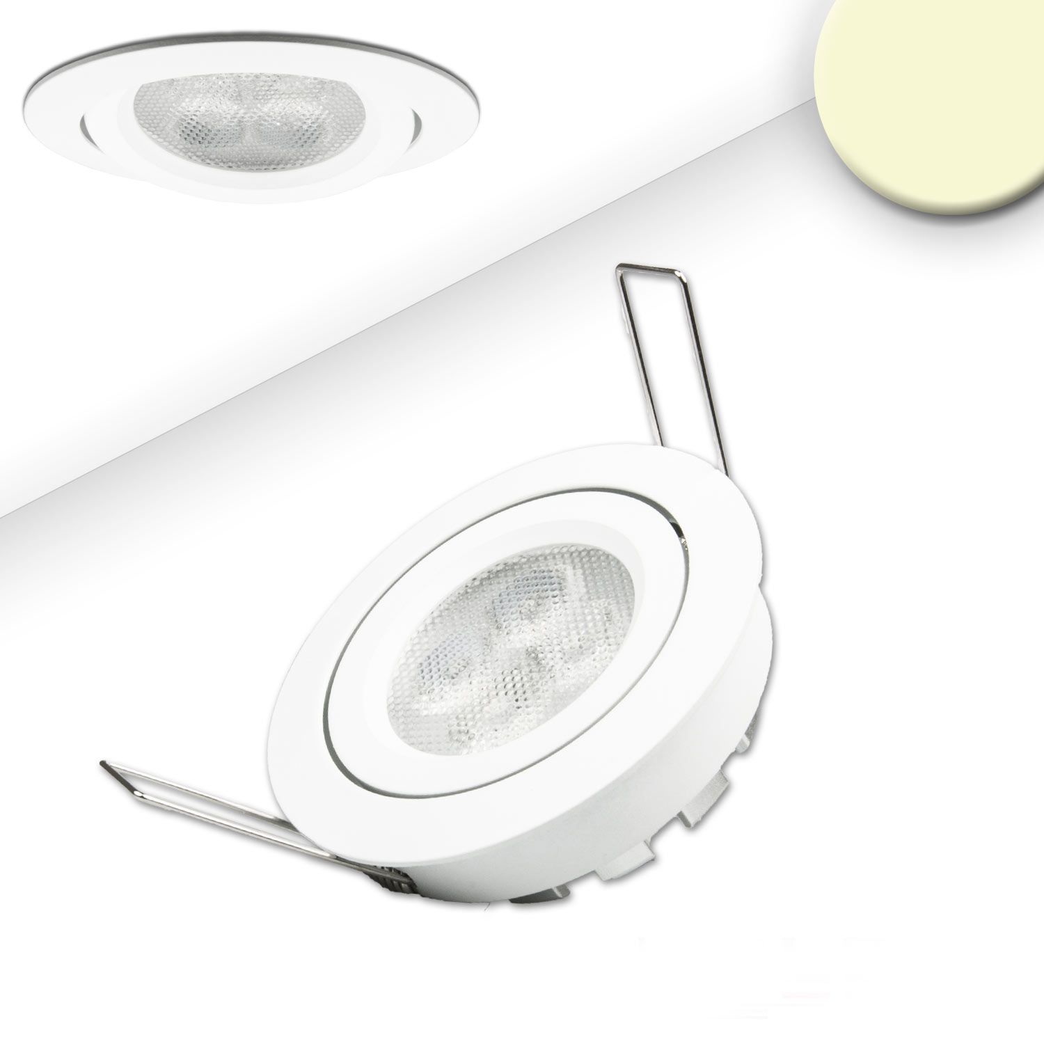 ISOLED LED Einbaustrahler, weiß, 8W, 72°, rund, warmweiß, dimmbar ISOLED LED Einbaustrahler, weiß, 8W, 72°, rund, warmweiß, dimmbar - 1