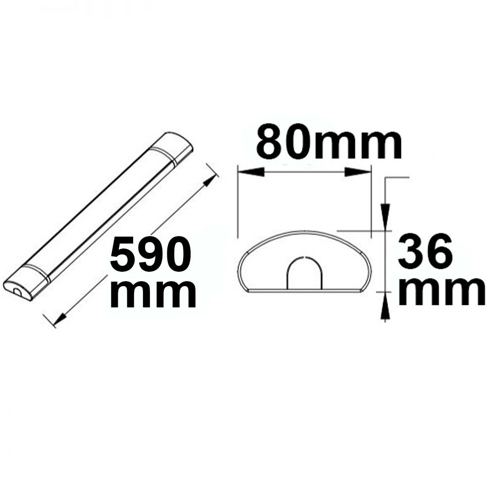 ISOLED LED Aufbauleuchte 60cm, 20W, IP42, Color Switch 3000|3500|4000K - 3