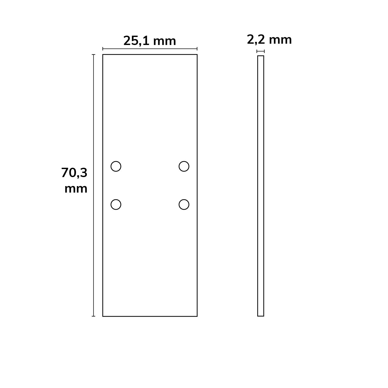 ISOLED Endkappe EC66 Aluminium weiß RAL9003 für Profil 2SIDE, 2 STK, inkl. Schrauben - 2
