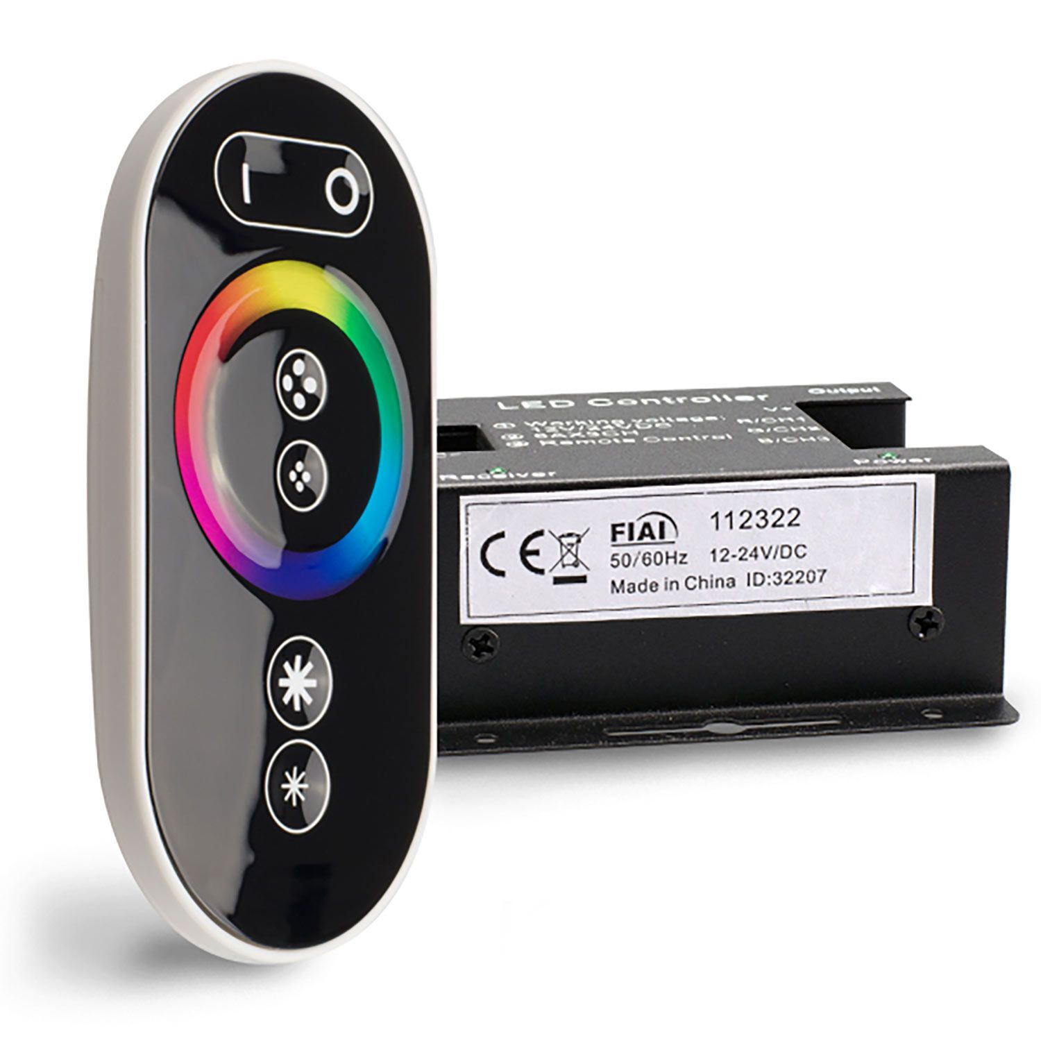 ISOLED Wireless Touch RGB PWM-Dimmer mit Funk-Fernbedienung Flat, 12-24V DC 3x6A - 1