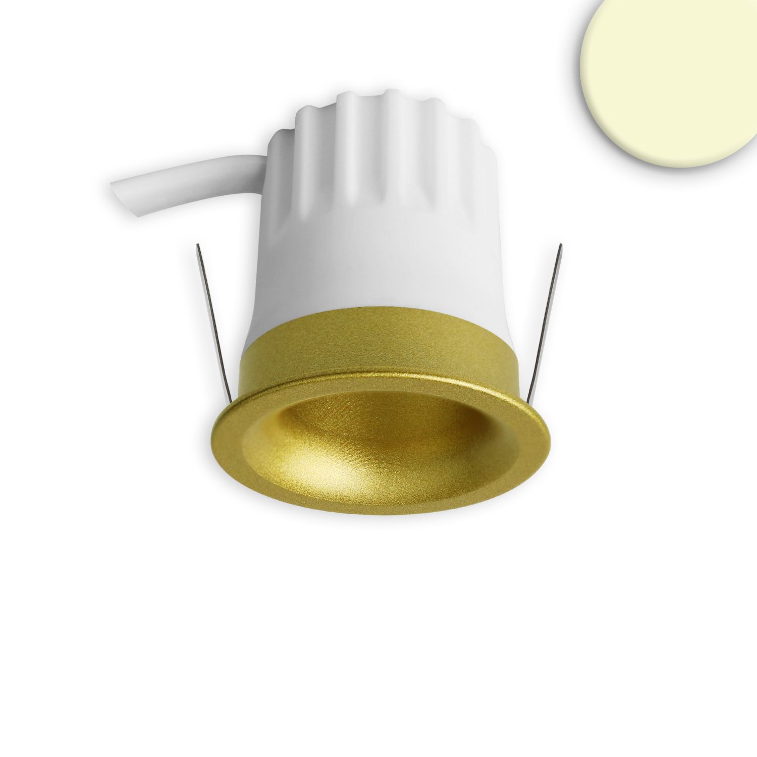 ISOLED LED Einbaustrahler BACK32, gold, rund, 5W, CRI90, 2700K, rückversetzt, Honeycomb, dimmbar ISOLED LED Einbaustrahler BACK32, gold, rund, 5W, CRI90, 2700K, rückversetzt, Honeycomb, dimmbar - 1