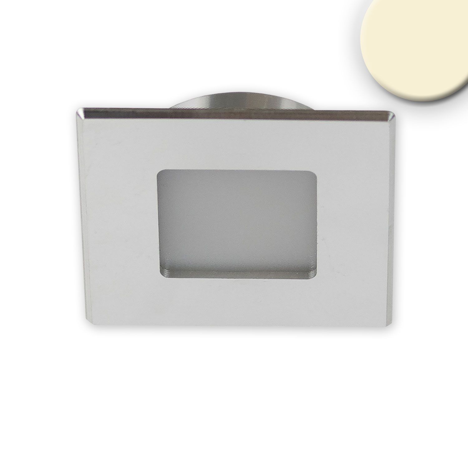 ISOLED LED Möbeleinbaustrahler MiniAMP ALU gebürstet, eckig, 3W, 120°, 24V DC warmweiß 3000K, dimmbar - 1