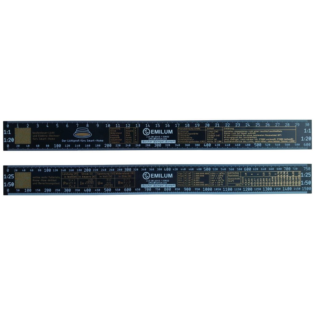Emilum Maßstabs-Lineal für Elektro- Lichtplaner & Bauherren - Produktbild 1