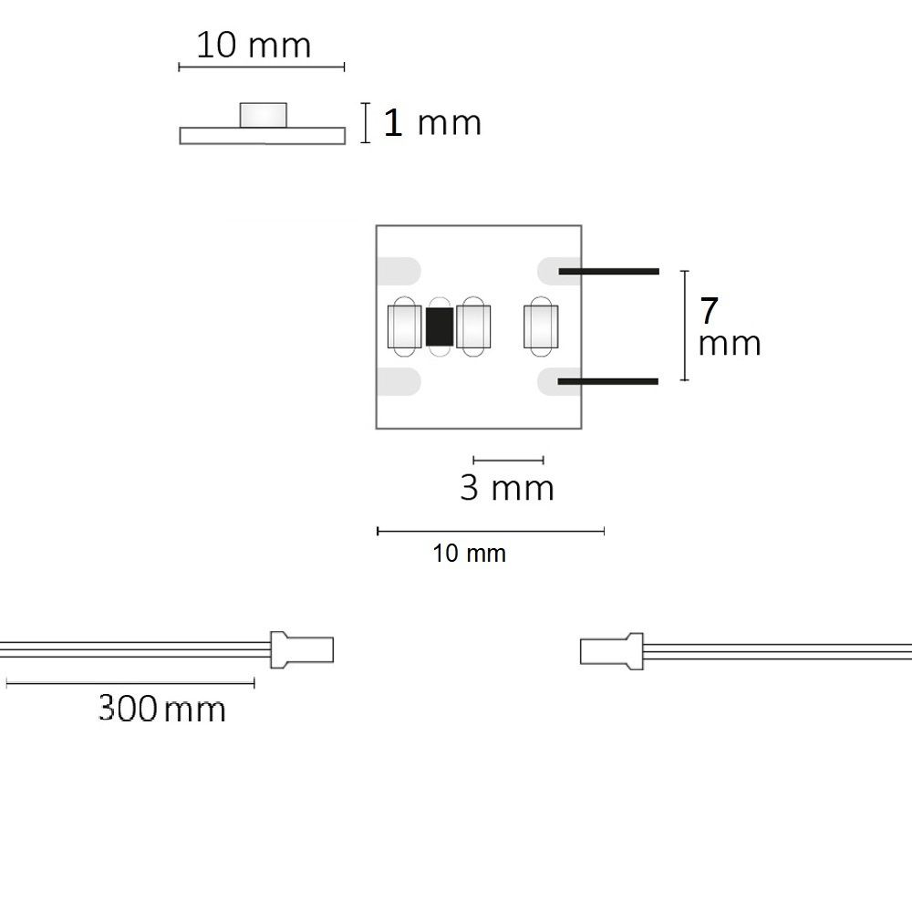 ISOLED LED CRI925 MiniAMP Flexband, 12V DC, 6W, IP20, 2500K, 250cm, beids. 30cm Kabel + maleAMP, 300 LED/m - 4