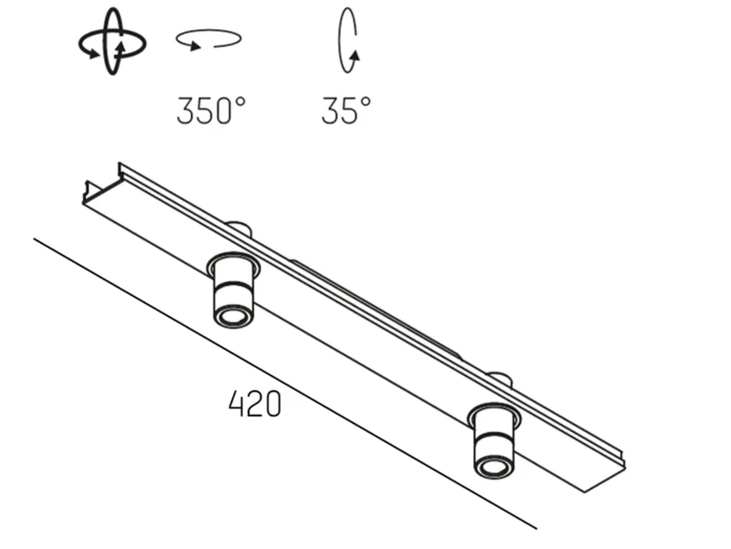 Molto Luce RIDE SPOT 2 SYSTEM INSERT (aluminium eloxiert) - 2