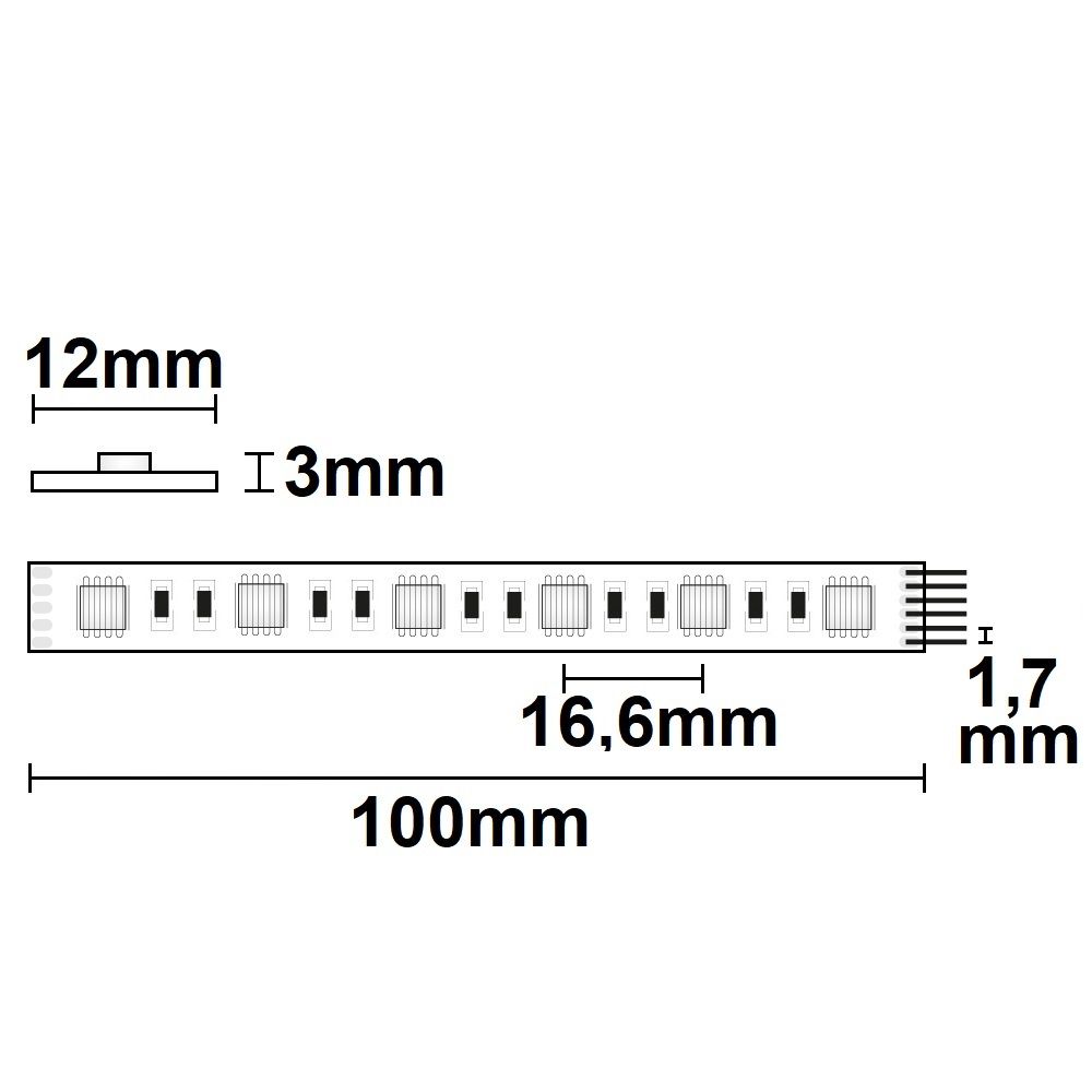 ISOLED LED SIL RGB+WW+KW CCT Flexband, 24V DC, 22W, IP20, 5in1 Chip, 5m Rolle, 60 LED/m - 3