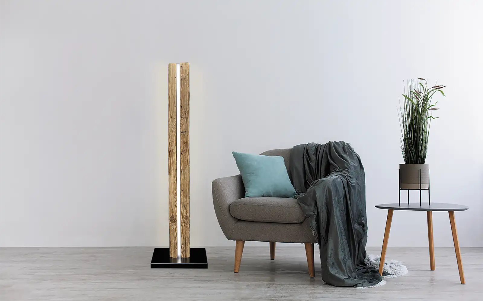 ISOLED LED WÜDSCHNAU HOIZ Altholz Stehleuchte 140cm - MUSTERARTIKEL - 2