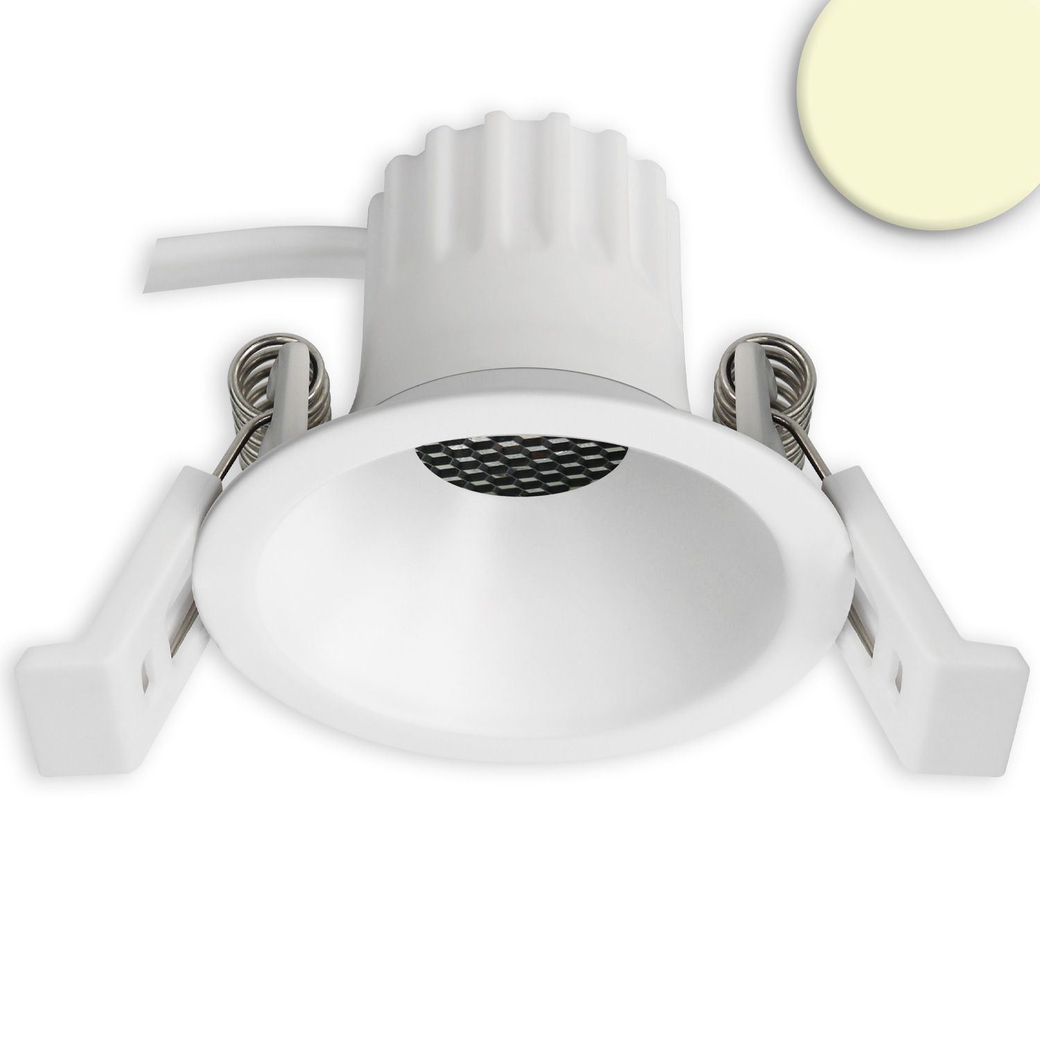 ISOLED LED Einbaustrahler BACK45, weiß matt, rund, 5W, CRI90, 3000K, rückversetzt, Honeycomb, dimmbar ISOLED LED Einbaustrahler BACK45, weiß matt, rund, 5W, CRI90, 3000K, rückversetzt, Honeycomb, dimmbar - 1