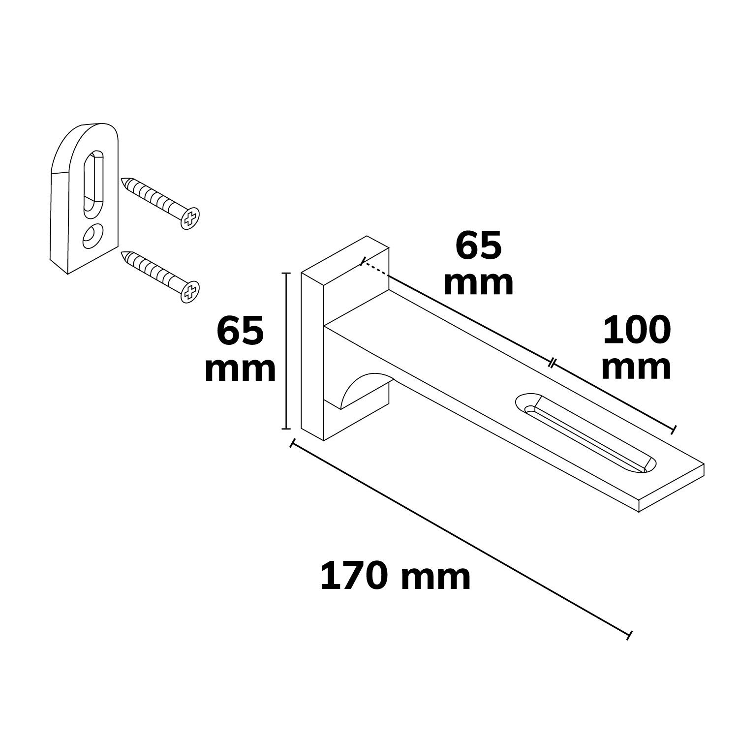 ISOLED Wandausleger für Gardinenprofile, lang, 2 Stück, weiß - 2