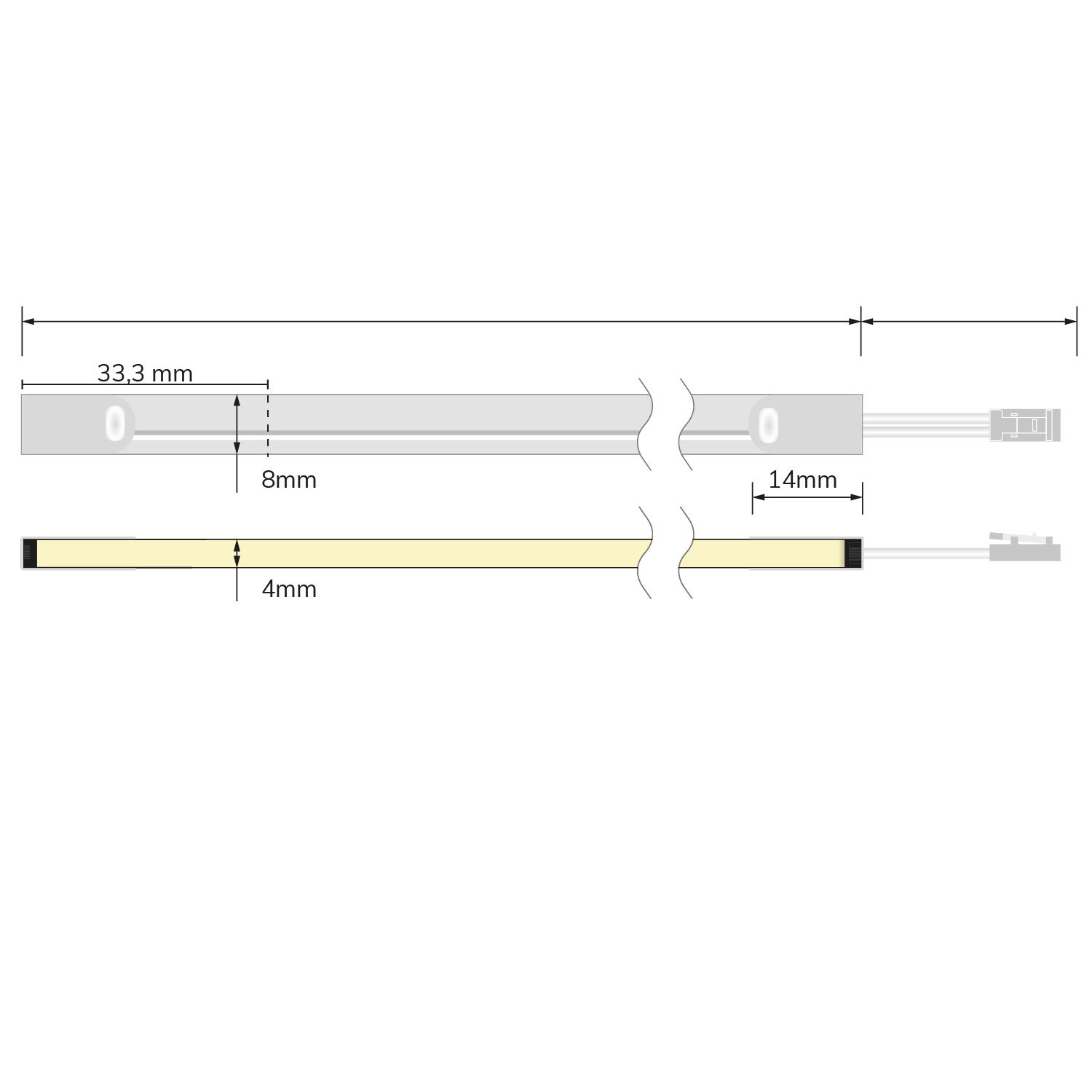ISOLED LED NeonPRO927 Custom Flexband B04H08, 24V DC, 10W, IP67, 2700K, 5m Rolle, 180 LED/m, inkl. Clips - 6