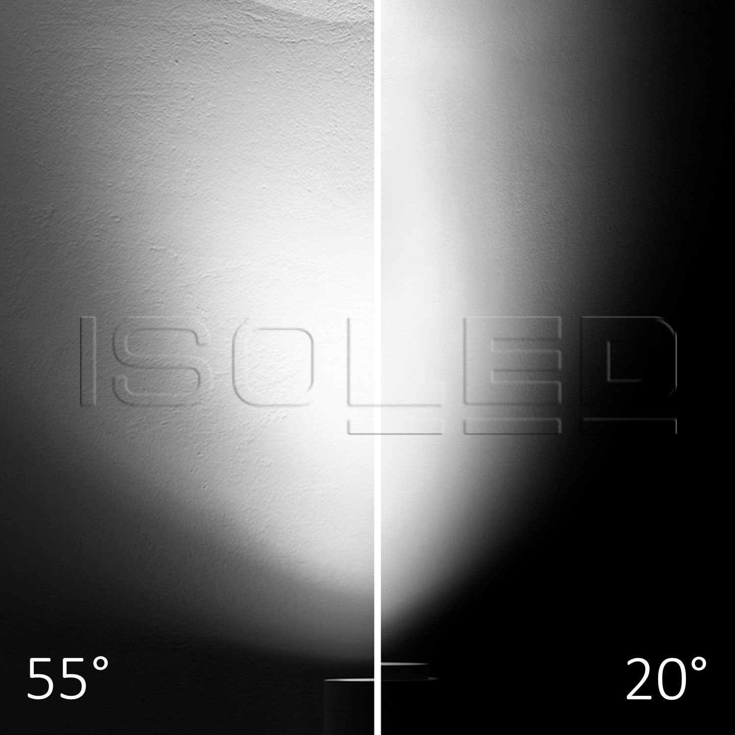 ISOLED 3-Phasen Schienenstrahler fokussierbar, 24W, 20°-55°, weiß matt, 4000K, dimmbar - 5