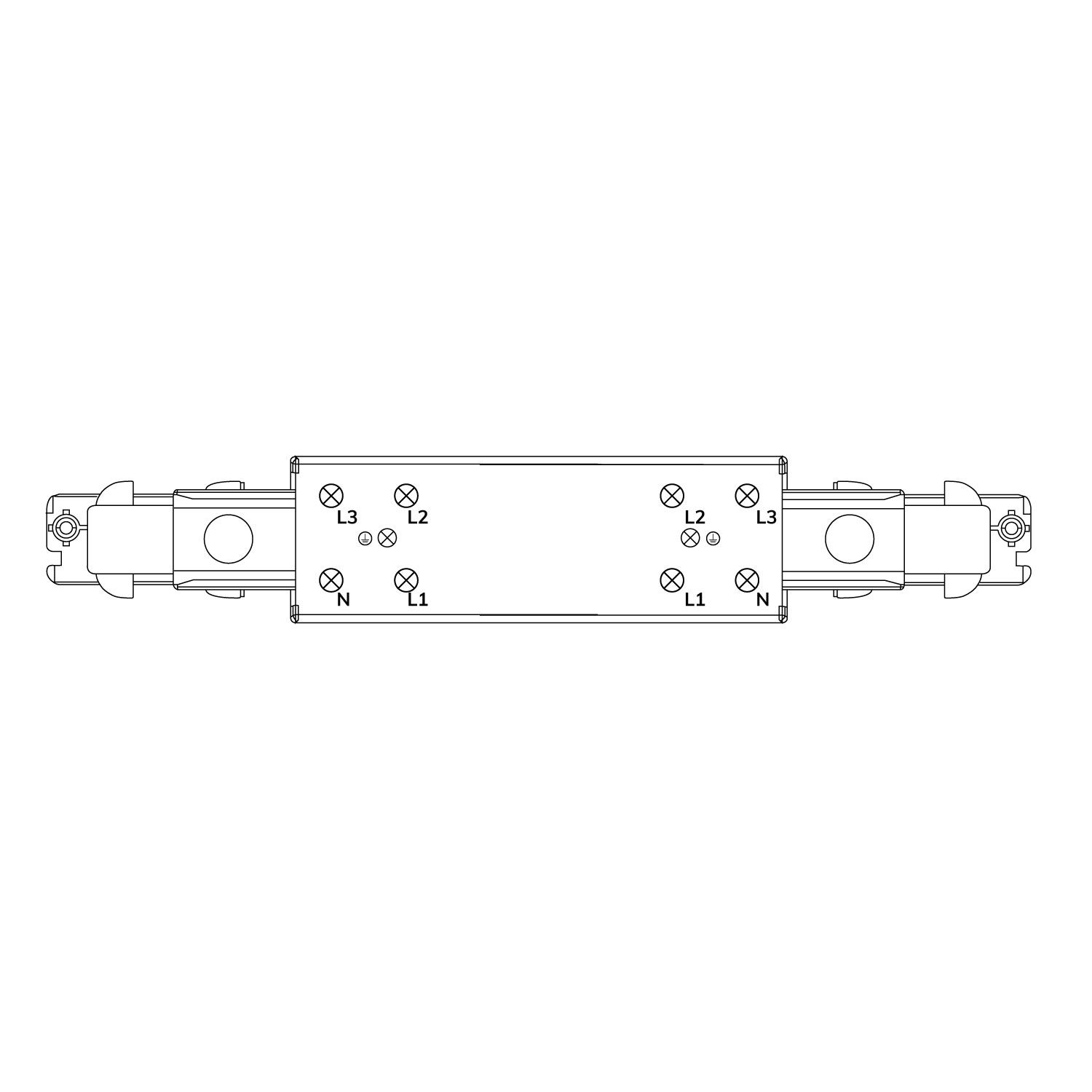 ISOLED 3-Phasen Classic Einbau Mittel-Einspeisung weiß - 3