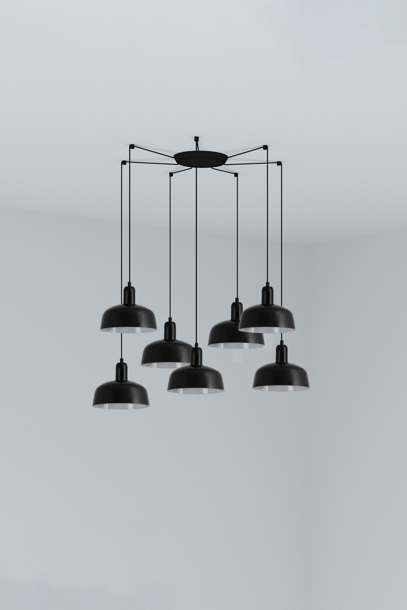 Faro TATAWIN S 7L Pendelleuchte Glas schwarz Faro TATAWIN S 7L Pendelleuchte Glas schwarz - 1