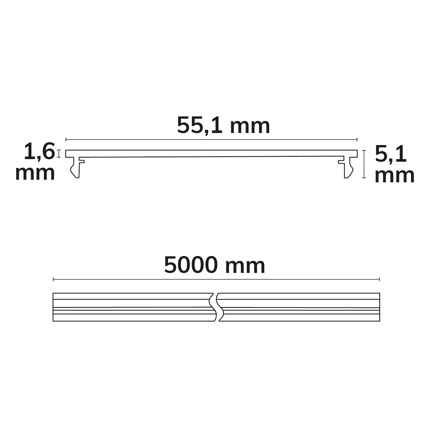 ISOLED Prismatisches, gerolltes Cover 500cm UGR