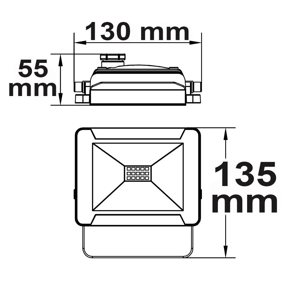 ISOLED LED Fluter 10W, warmweiß, schwarz, IP65 - 4