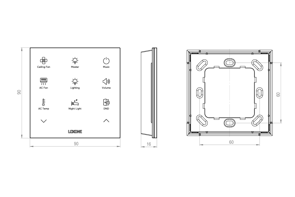 Loxone Touch Pure Flex Tree Gen. 1 Auslaufmodell Anthrazit - Produktbild 2